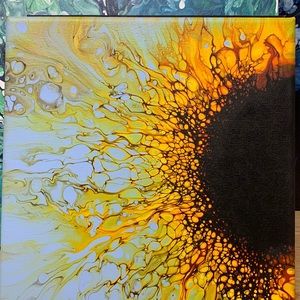 ⭐️SOLD⭐️ Custom acrylic Dutch pour painting size 8x8